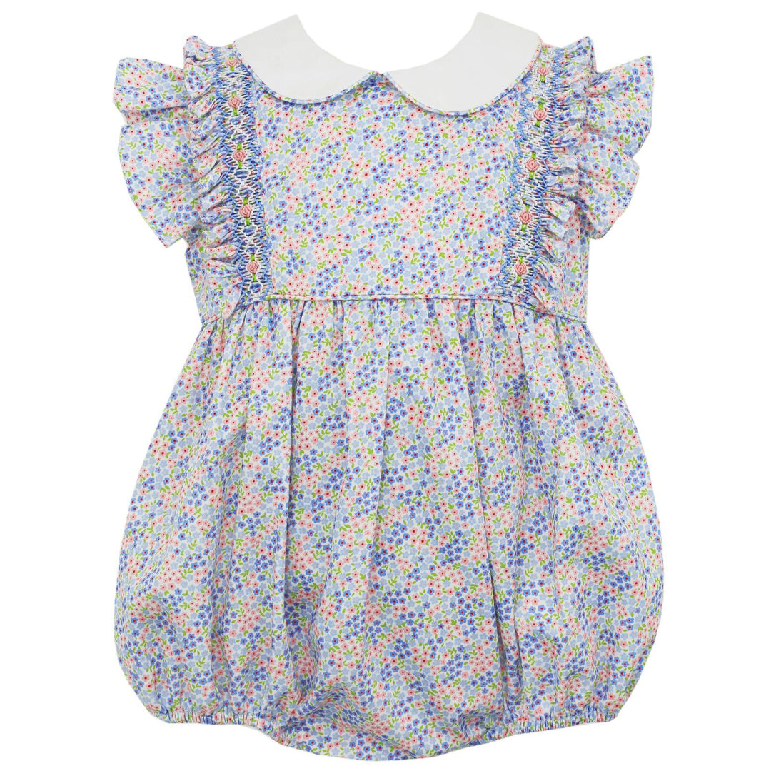 Pink & Blue Liberty Floral Smocked Bubble