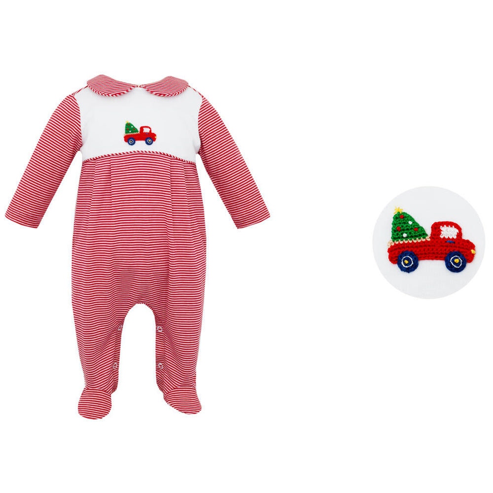 Red Knit Stripe Christmas Tree Car Footie