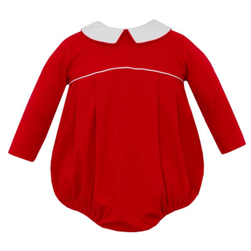 Red Knit Long Sleeve Short Bubble