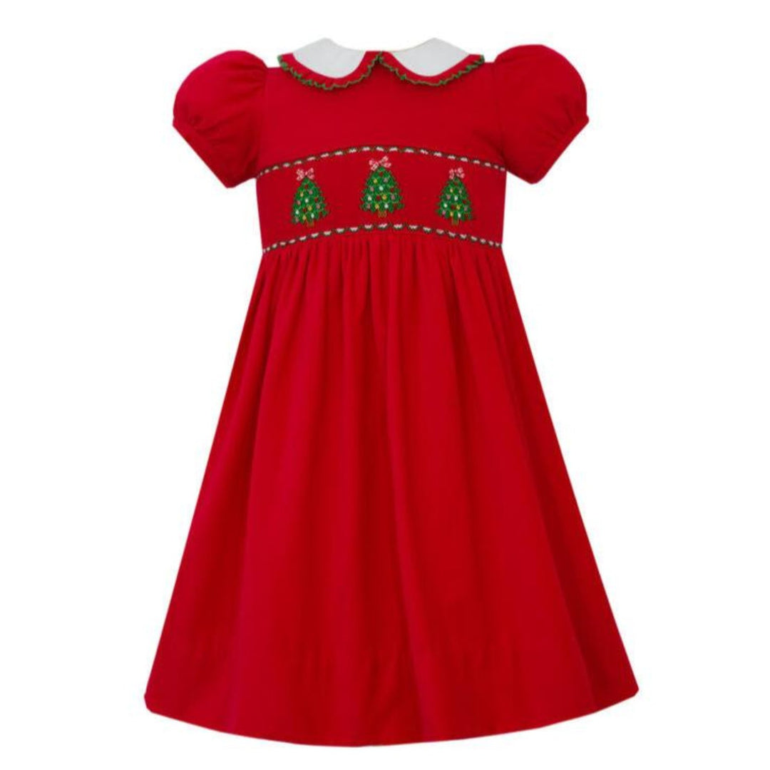 Red Corduroy Christmas Tree Dress