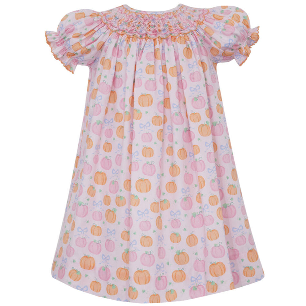 Pink & Orange Pumpkin Bishop Dress