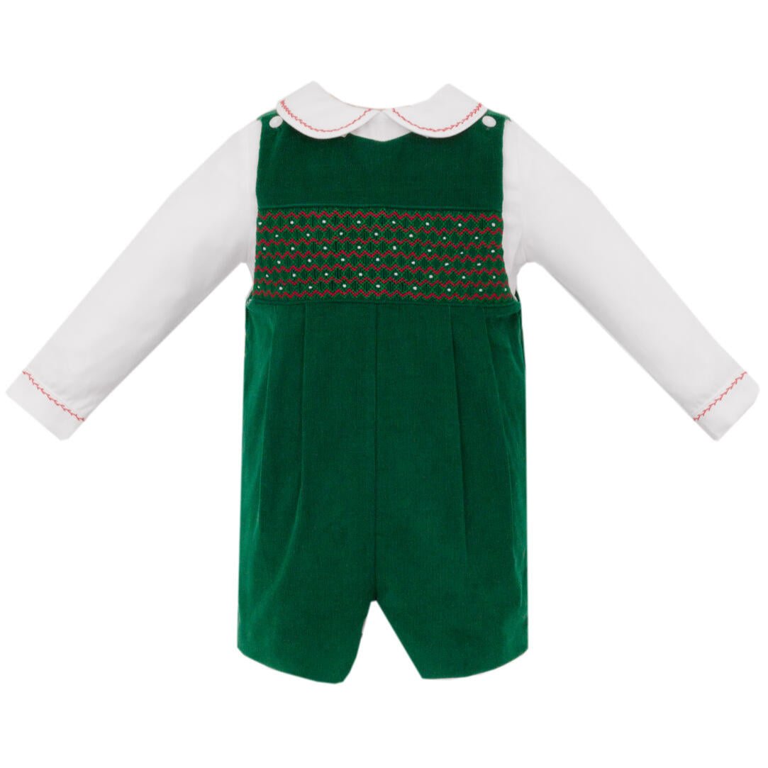 Green Corduroy Short John John Set