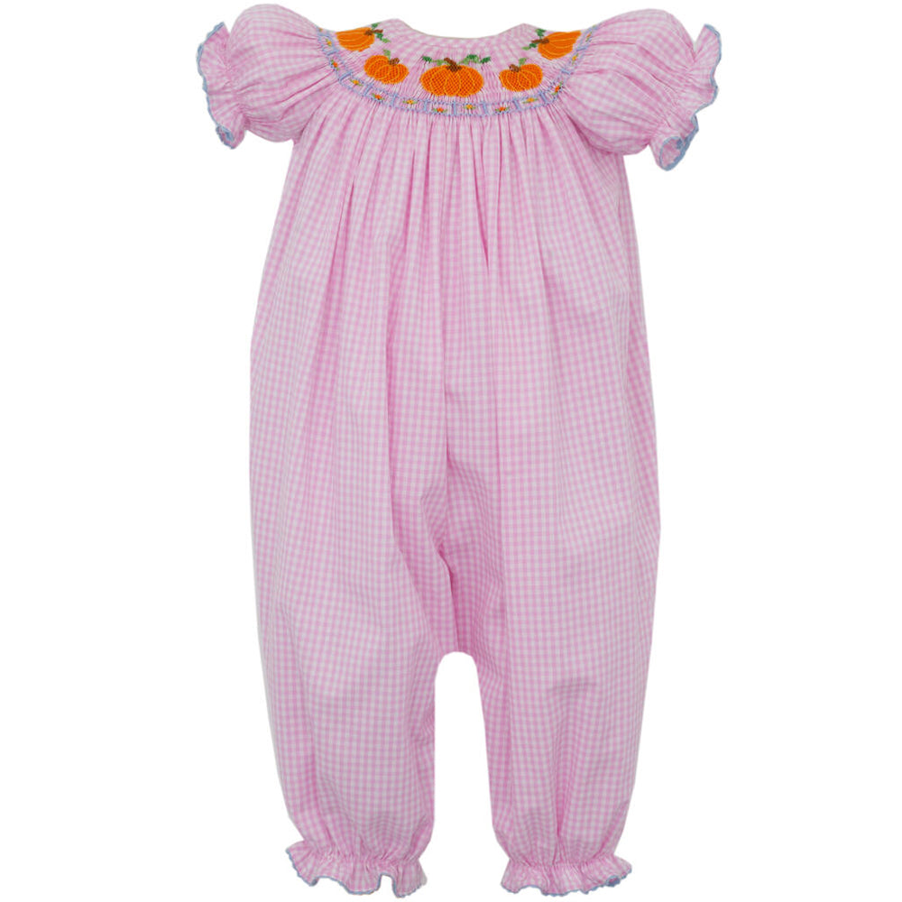 Pink Gingham Pumpkin Patch Long Bishop