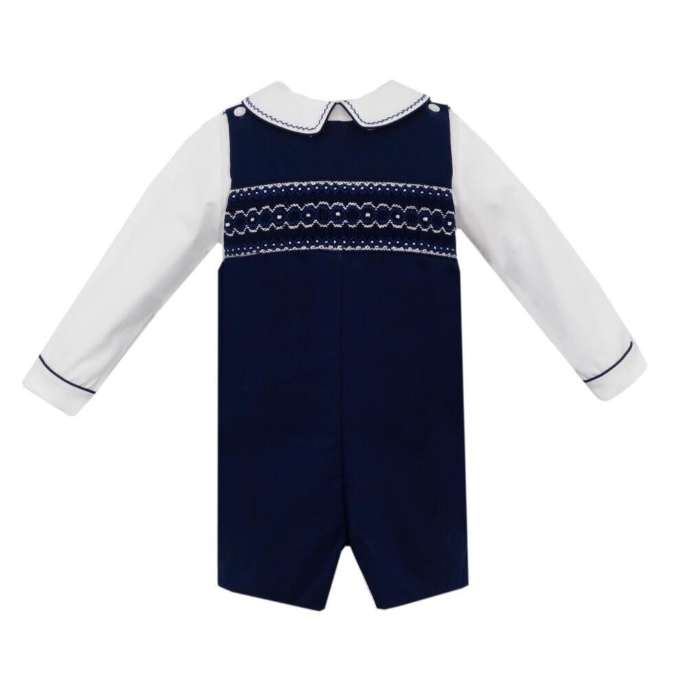 Navy Blue Viyella Short John John Set
