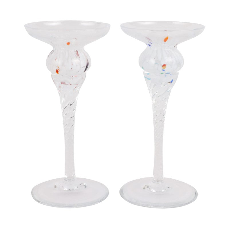 Chiara White Short Candlesticks - Set of 2