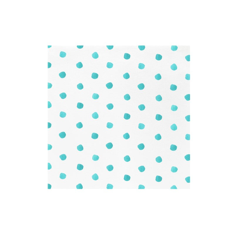 Papersoft Napkins Dot Aqua Dinner Napkins - Pack of 20