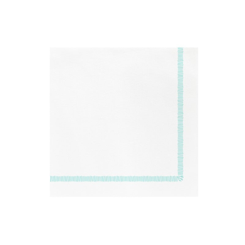 Papersoft Napkins Fringe Aqua Dinner Napkins - Pack of 20