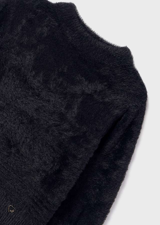 Faux Fur Sweater - Black