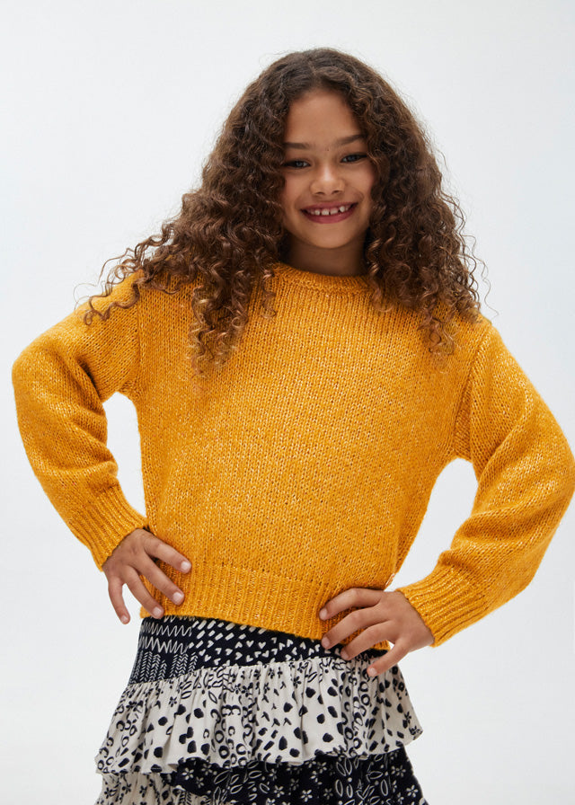 Mustard Sequined Knit Sweater