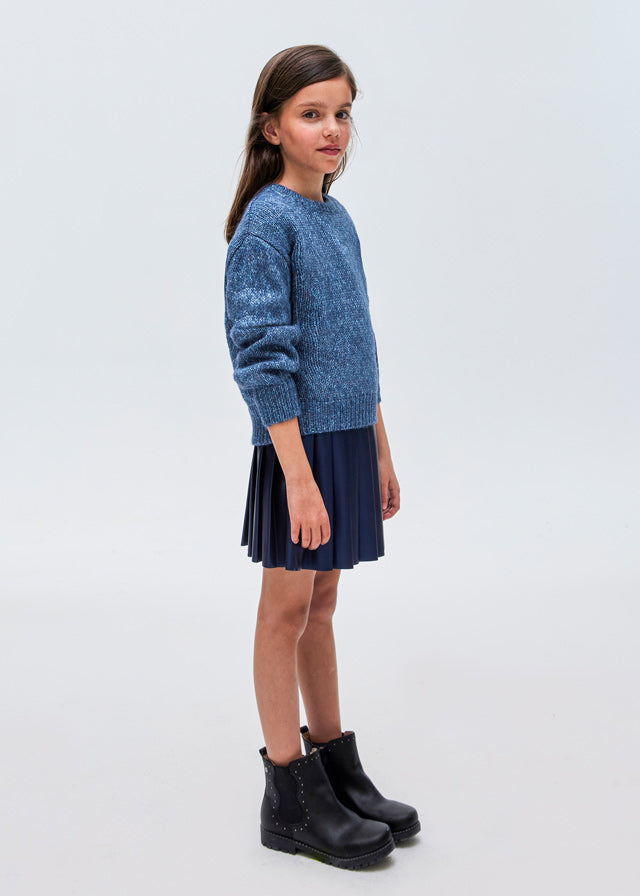 Indigo Sequined Knit Sweater