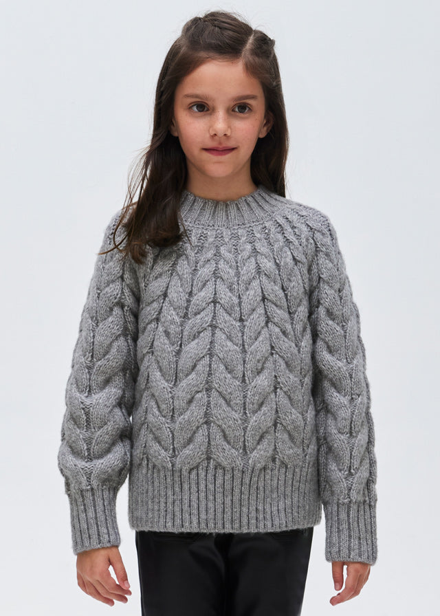 Silver Braided Knit Sweater