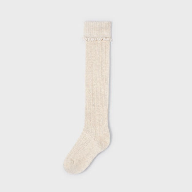 Girls Knee High Socks - Chickpea