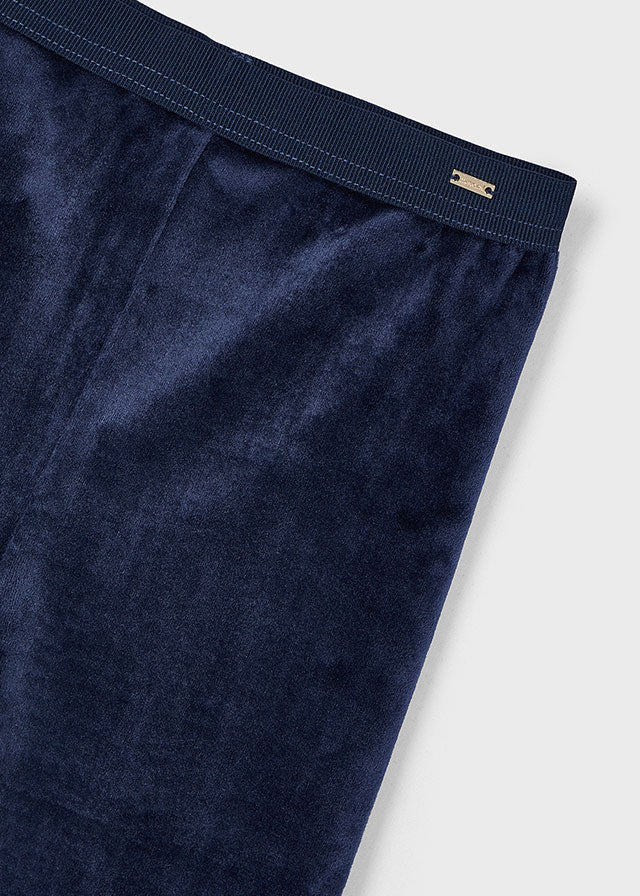 Navy Blue Basic Velvet Leggings