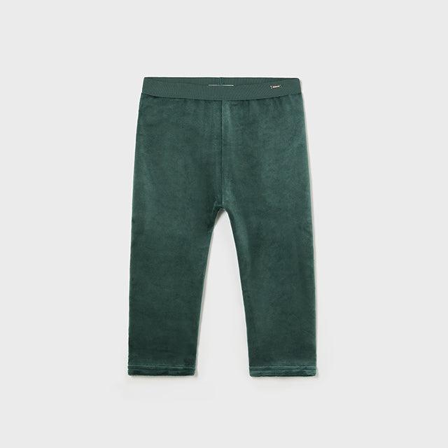 Dark Green Basic Velvet Leggings