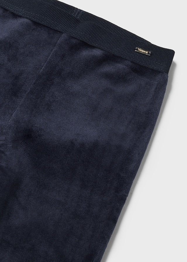 Navy Basic Velvet Leggings