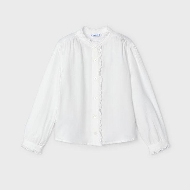 Off White Ruffle Blouse