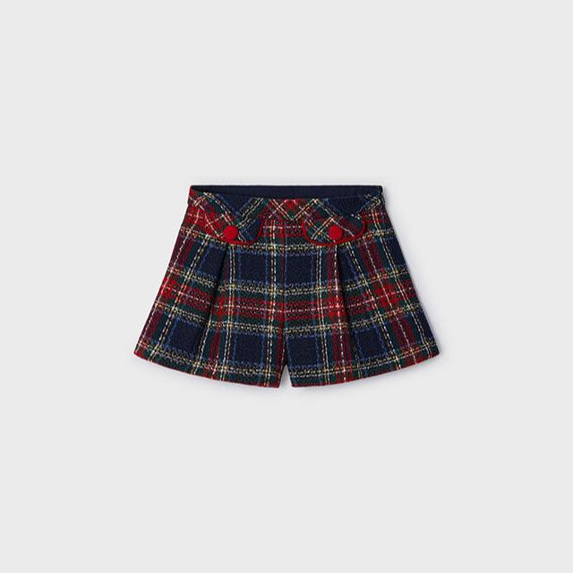 Navy-Cherry Plaid Shorts