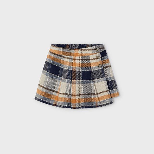 Navy Blue Plaid Skort