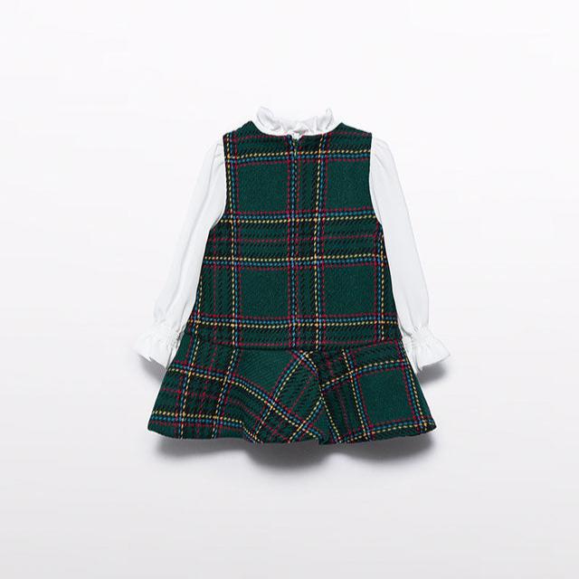 Bottle Green Plaid Dress