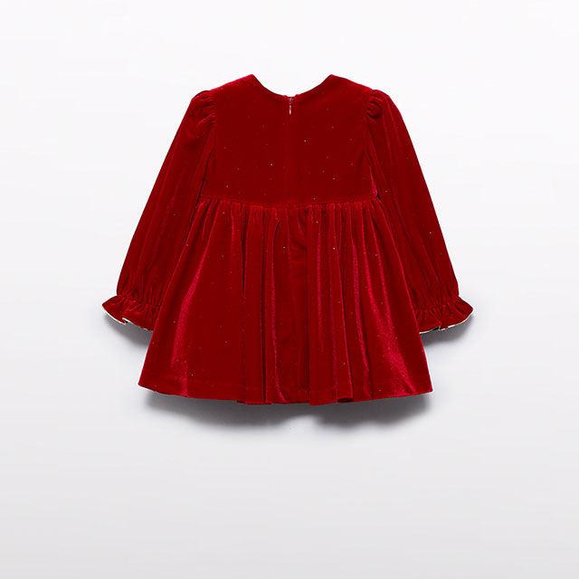 Baby Girl Red Glitter Velvet Dress