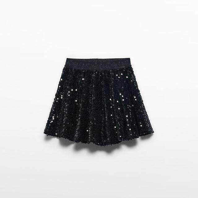 Black Velvet Sequin Skirt