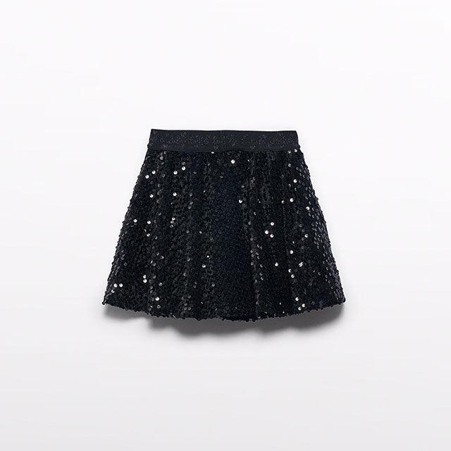 Black Velvet Sequin Skirt