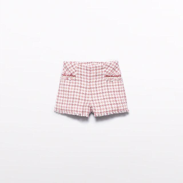 Rose Houndstooth Shorts