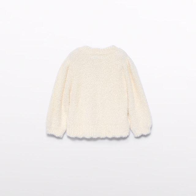 Cream Knit Fur Sweater