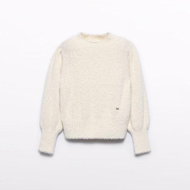 Cream Knit Fur Sweater