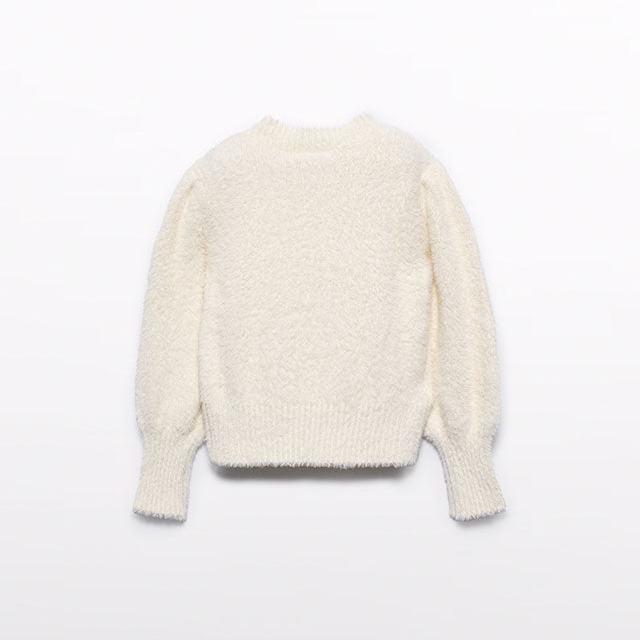 Cream Knit Fur Sweater