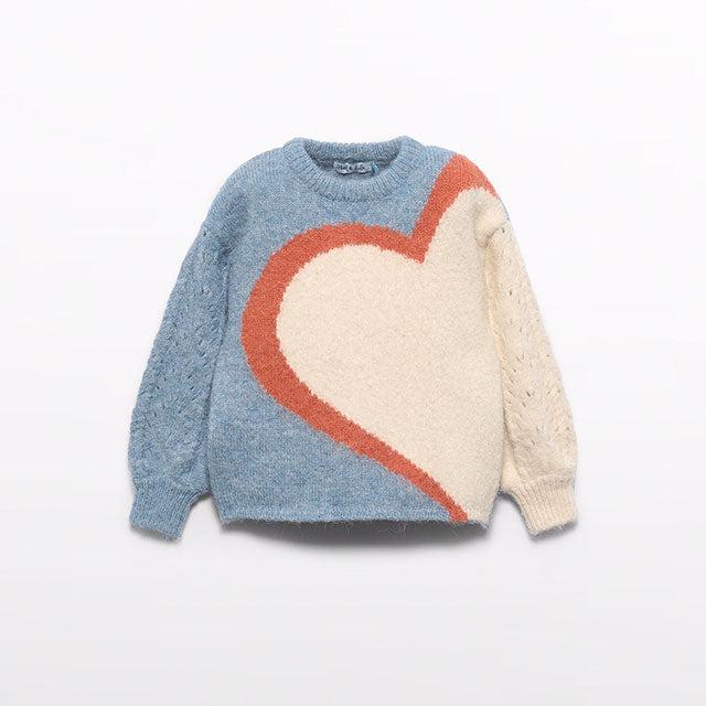 Cerulean Jacquard Heart Sweater