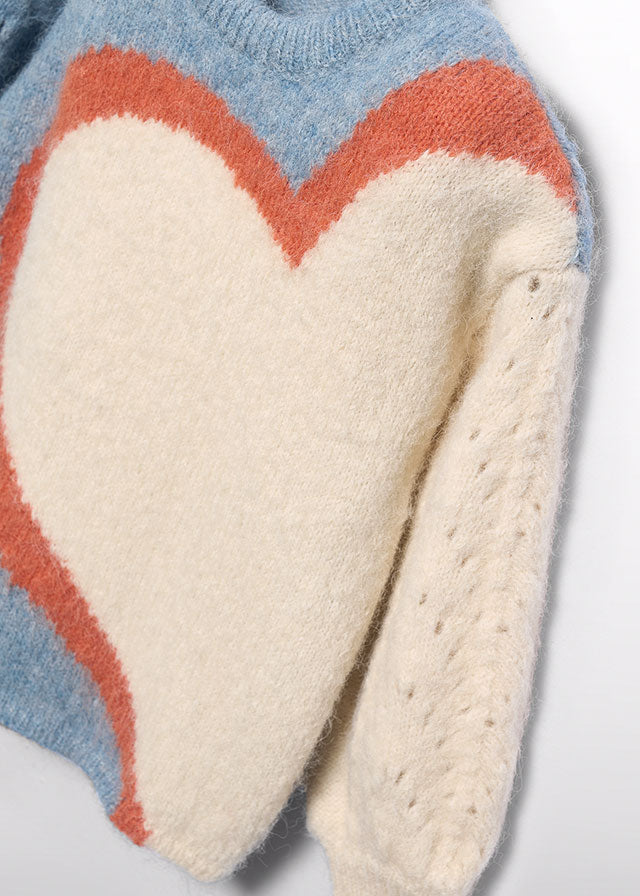 Cerulean Jacquard Heart Sweater