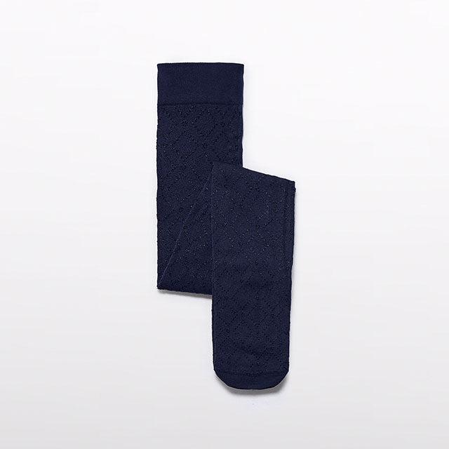 Navy Blue Jacquard Tights