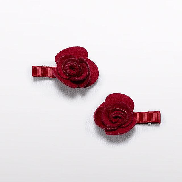 Red Flower Hair Clips