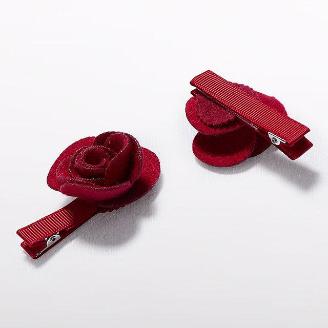 Red Flower Hair Clips