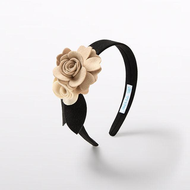 Black Felt Flower Headband