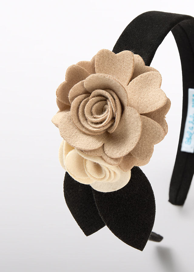 Black Felt Flower Headband