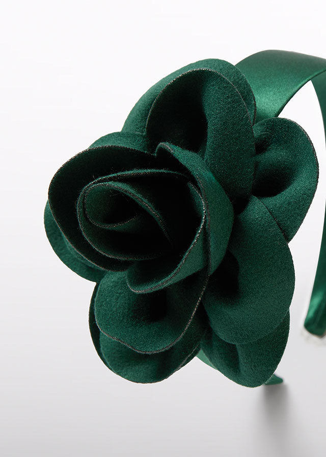 Bottle Green Flower Headband