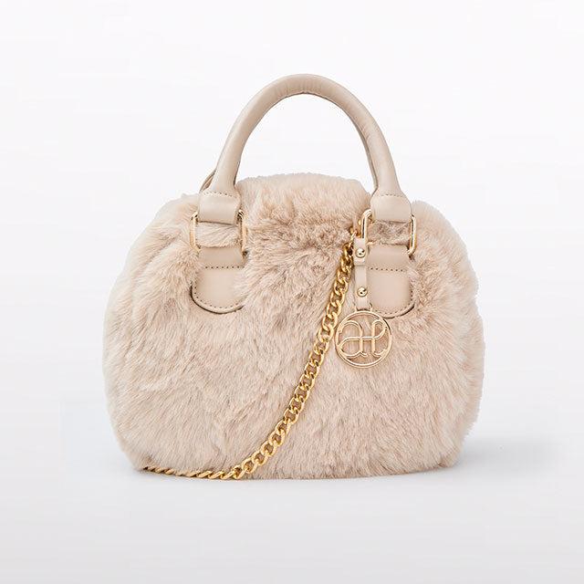 Champagne Faux Fur Shearling Hand Bag