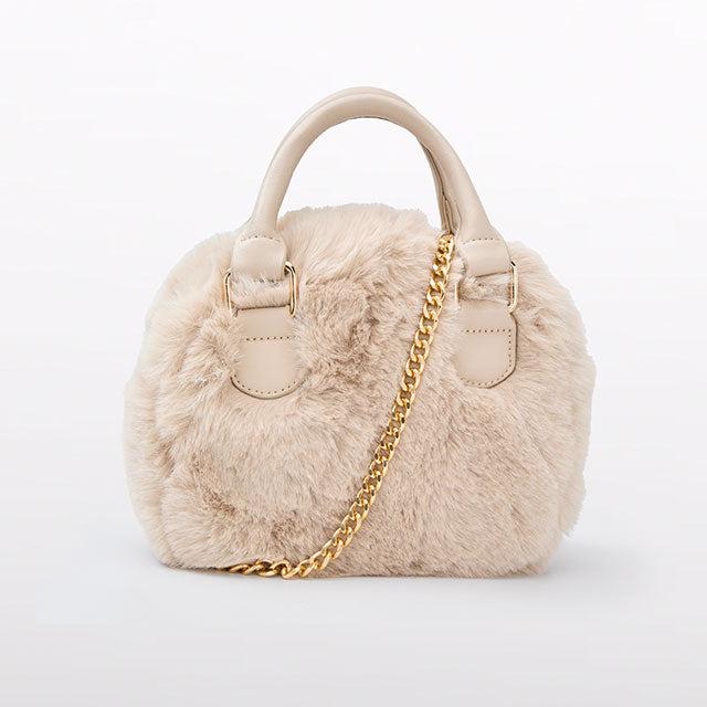 Champagne Faux Fur Shearling Hand Bag