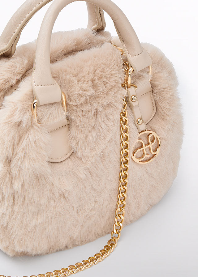 Champagne Faux Fur Shearling Hand Bag