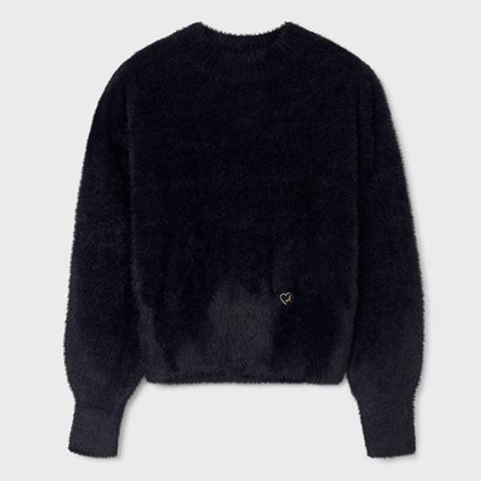 Black Faux Fur Sweater