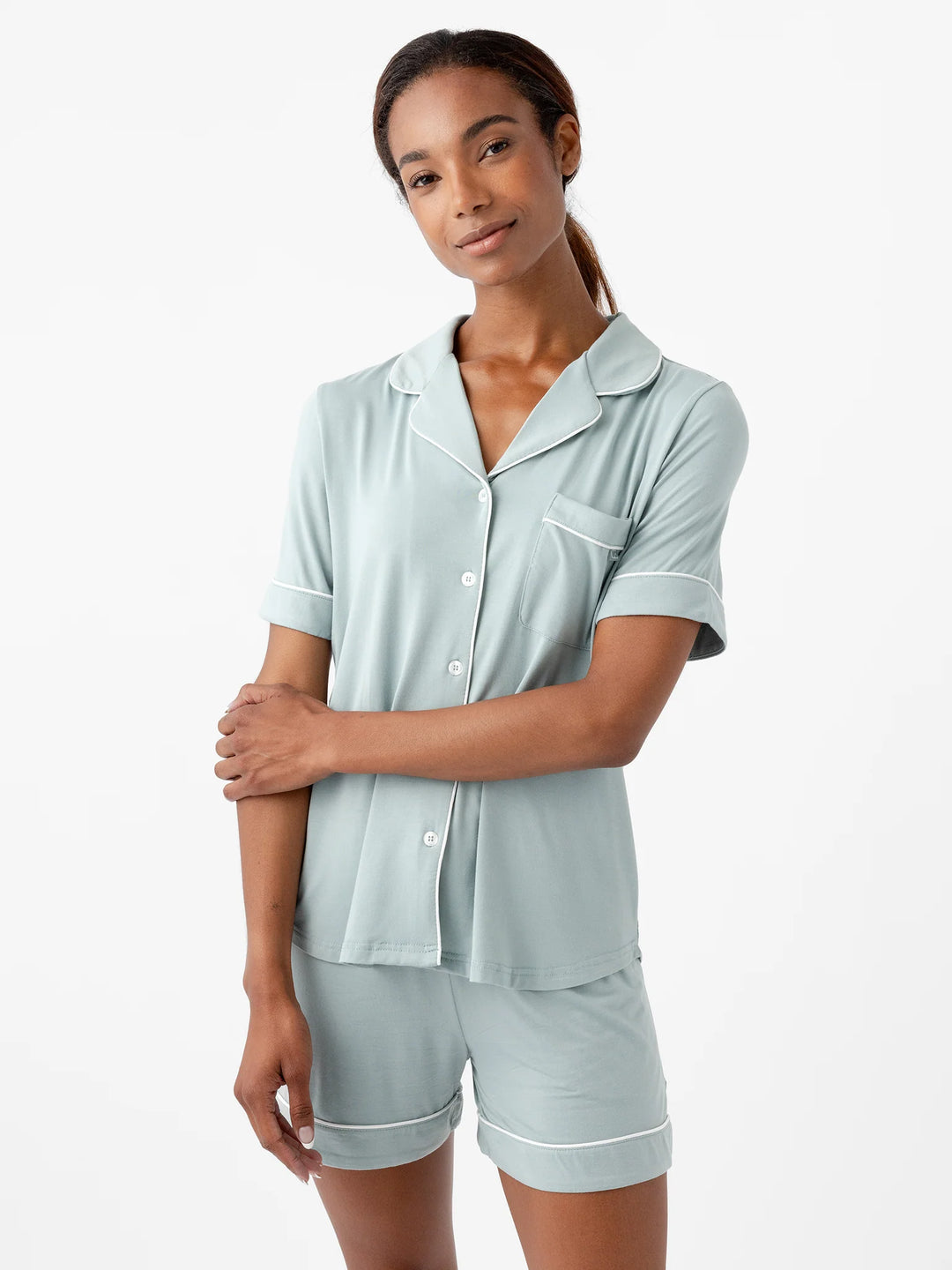 Short Sleeve Stretch-Knit Bamboo Pajama Set