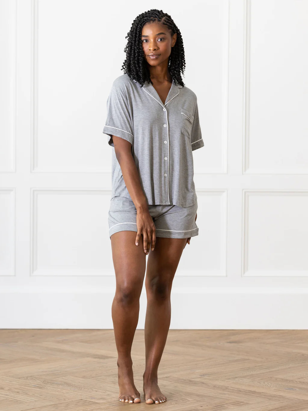 Short Sleeve Stretch-Knit Bamboo Pajama Set