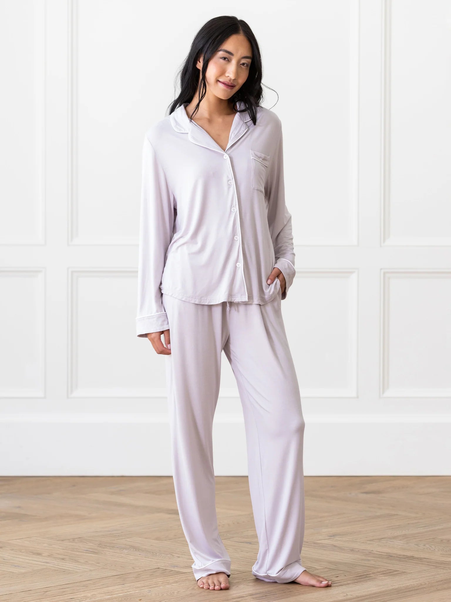 Long Sleeve Stretch-Knit Bamboo Pajama Set