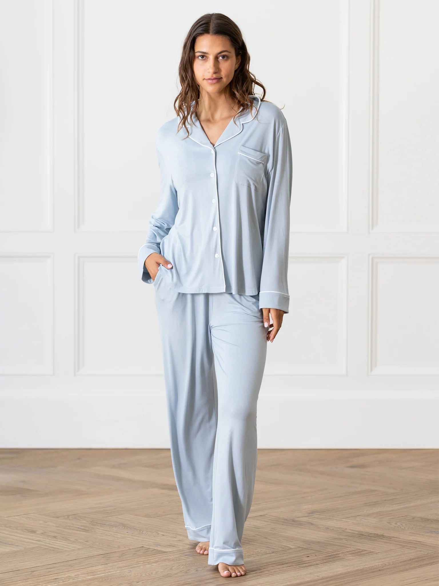 Long Sleeve Stretch-Knit Bamboo Pajama Set