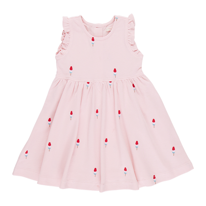 Girls Kelsey Dress - Pink Rocket Pop Embroidery