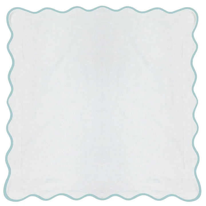 Scalloped Euro Sham - Blue/White