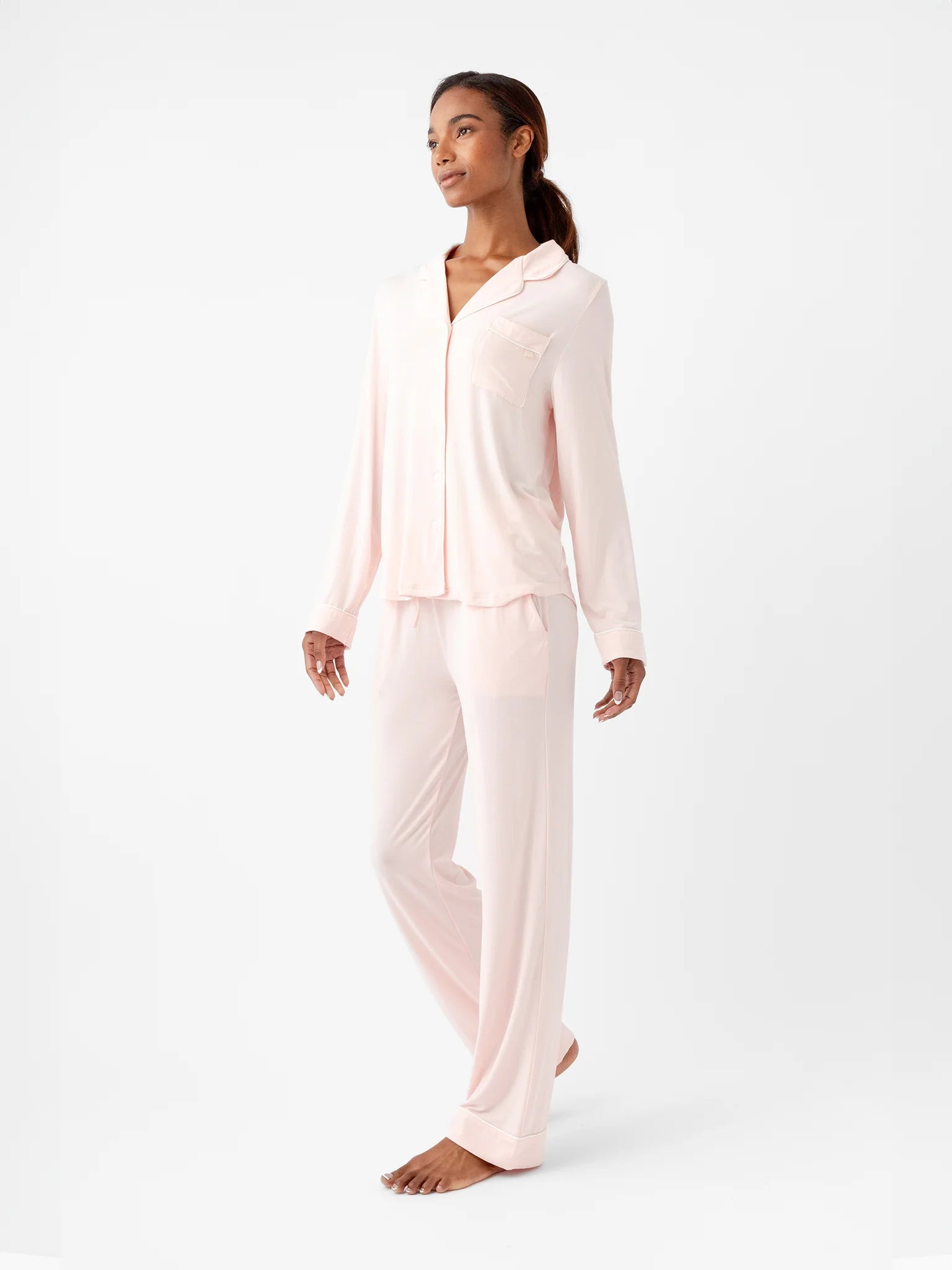 Women's Long Sleeve Stretch-Knit Bamboo Pajama Set