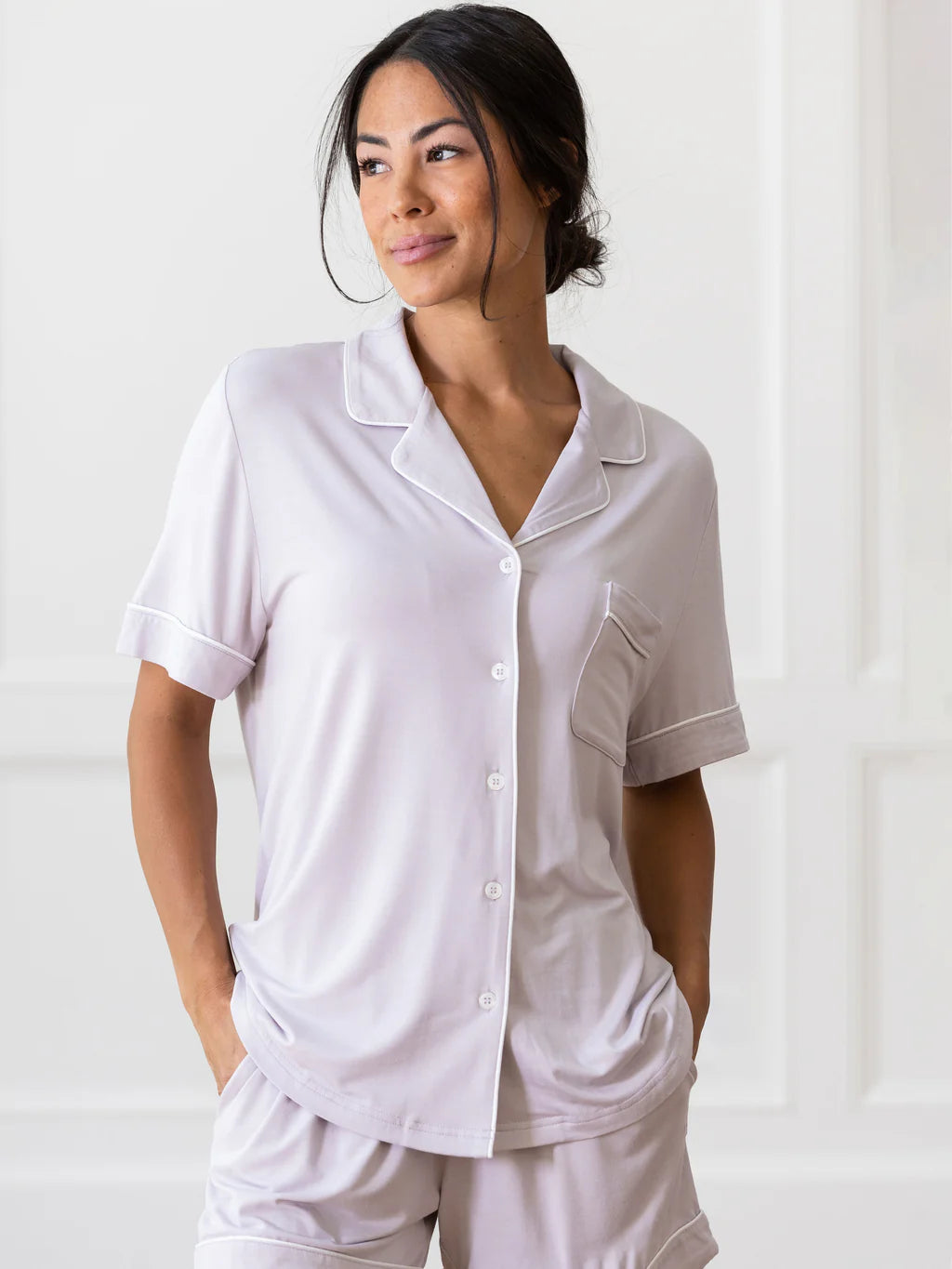 Short Sleeve Stretch-Knit Bamboo Pajama Set